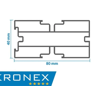 Лага алюминиевая конструктивная KRONEX ALM-0014 80*40*3000 мм 0