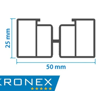 Лага алюминиевая несущая KRONEX ALM-0015 50*25*3000 мм 0